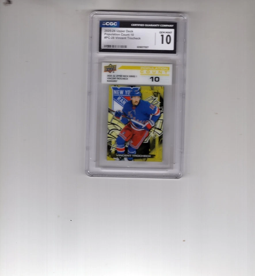 VINCENT TROCHECK 2025/26 UD  Population Count 10  NY Rangers Gem Mint 10 CGC - Image 1 of 1
