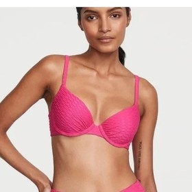 Victoria Secret Swim Mix & Match Icon Push-Up Bikini Top Forever Pink 34B NWT