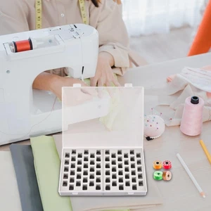 66 Grids Bobbins Storage Case Thread Spools Box Lightweight Household Dustproof - Picture 1 of 7