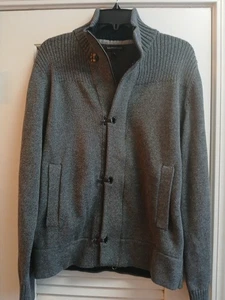 Banana Republic Men Sweater Jacket Zip And Hook Closure Size Small Gray Classic - Picture 1 of 5