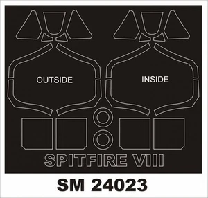 SUPERMARINE SPITFIRE Mk.VIII CANOPY PAINTING MASK to AIRFIX 1/24 MONTEX SM24023 - Picture 1 of 1