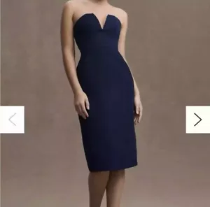 NEW Anthropologie BHLDN Sachin & Babi Size 4 Nora Strapless Deep-V Taffeta Dress - Picture 1 of 7