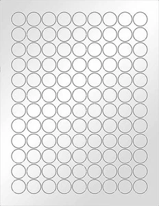 6 SHEETS 3/4" ROUND BLANK SILVER METALLIC STICKERS LABELS SEAL SHINY~KISSES SIZE - Picture 1 of 1