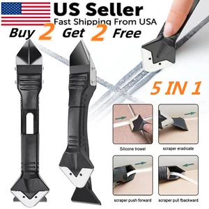 5in1 Silicone Scraper Caulking Grouting Sealant Finishing Clean Remover Tool Kit - Picture 1 of 10