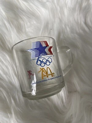 ANCHOR HOCKING McDonald's 1984 XXIII Olympics Glass Coffee Mug Cup USA MINT - Image 1 of 4
