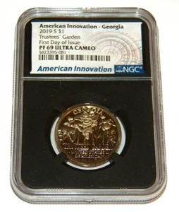 NGC AMERICAN INNOVATION 2019 S $1 First Day of Issue Georgia PF 69 ULTRA CAMEO - Picture 1 of 5