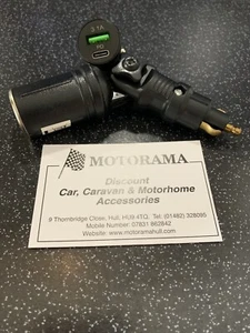 BMW/TRIUMPH MOTO 12V HELLA DIN CIG ENCHUFE ADAPTADOR + TIPO C USB - Imagen 1 de 6