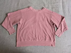Lacausa Sweatshirt Women Medium Pink Pullover Crewneck Organic Cotton USA Made - Picture 1 of 12