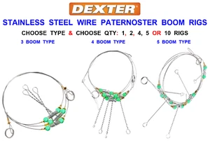 DEXTER PATERNOSTER BOOM RIGS BEACH SURF SEA FISHING TACKLE WIRE TRACES LEADERS - Picture 1 of 1