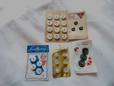 Lot Pearl Carded Buttons casa de leon  La Mode and more  D - Image 1 of 3