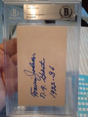 Travis Jackson Signed Index Card Beckett Authentic Autograph  - Image 1 of 4
