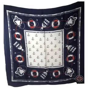 Japanisches Yokohama City Feuerwehrbüro Bandana ~ Feuerwehrboot Besatzung ~ Anker - 30 Zoll x 30 Zoll - Bild 1 von 5