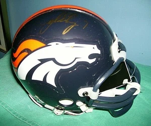 JOHN ELWAY AUTOGRAPHED DENVER BRONCOS MINI HELMET COA ..AUCT#1270 - Picture 1 of 2