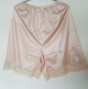 Half Slip Silky Nylon Pants Underskirt Petticoat Soft Loose Lace Edge - Size L