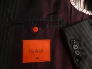Isaia Blazer 54R/44R Super140 Excellent Condition Suit Jacket Gray Stripe Napoli - Picture 1 of 5
