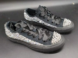 Zapatillas Converse Para Mujer Chuck Taylor All Star Mono Negras Estilo Bling M5039C - Imagen 1 de 9