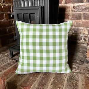 1272. Green Gingham check Handmade Cushion Cover. Various sizes