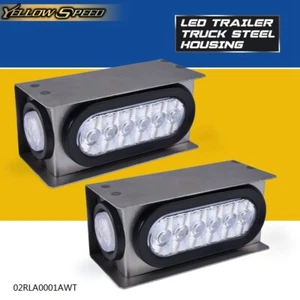  Fit For Trailer Truck LED Steel 6" Oval Tail Light Guard Box W/Marker Light Kit - Picture 1 of 12