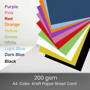 200gsm 8K 250 x 350 Coloured Card Cardboard Craft Paper Making Cardstock Premium - Picture 1 of 17