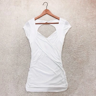 Kenar White Silver Metallic Short Sleeve Tunic Shirt Top M Medium NWT - Image 1 of 4