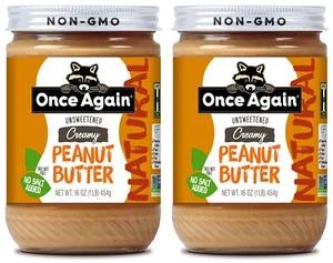 2PK Once Again Creamy Peanut Butter, No Salt, Unsweetened, 16oz Jar - Picture 1 of 1