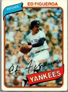 1980 Topps #555 Ed Figueroa Yankees de Nueva York - Imagen 1 de 2
