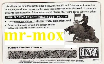 WoW Blizzcon 2008 Polar Bär - Big Blizzard Bear - Großer Blizzardbär - Loot Card - Bild 1 von 3