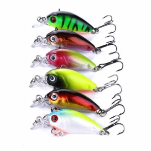6 Stück Set Crankbaits 4,5cm/4g Elritze Angelköder Haken Tackle Hartköder Wobbler - Bild 1 von 24
