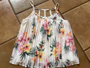 ABERCROMBIE KIDS Pleated Tank Top Blouse Floral ๐บ Aloha Girls 13 14 Tropical - Picture 1 of 7