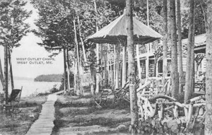 West Outlet Camps, West Outlet, Maine um 1910 Vintage Postkarte - Bild 1 von 2