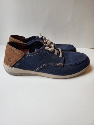 Scarpe Clarks uomo taglia 9 Gorwin in tessuto con pizzo. Oxford colore blu navy.