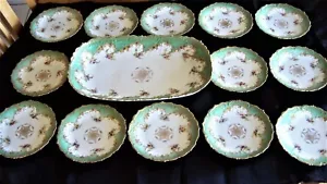 REDON CR/A LIMOGES FRANCE SERVING DISH & 13 PLATES - Picture 1 of 12