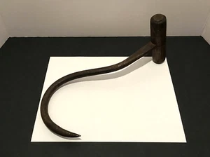 Antique Hay Bale Hook - Wood Handle/Forged Steel - C. Drew & Co. - Picture 1 of 10