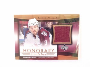 2005-06 UD UPPER DECK Trilogy Milan Hejduk 2 Color Honorary Patches Patch 2/10