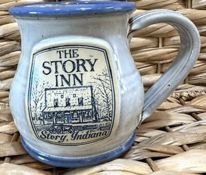 CLOTH & CLAY The Story Inn MUG Stoneware Pottery Mug 10oz Cup Light Blue - Picture 1 of 8
