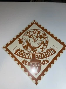 Vintage ACORN EDITION LA QUERCIA V Aluminum Metal Sign 12" X 12". - Picture 1 of 3