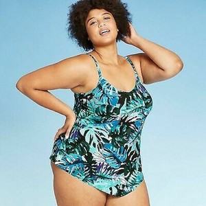 green plus size swimsuit