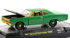 PLYMOUTH Road Runner HEMI - CHASE CAR - 1969 - green - M2 1:64 - Foto 1 di 6