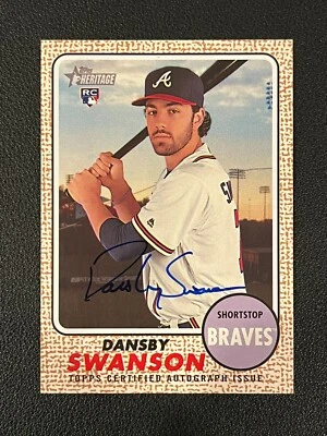 Dansby Swanson 2017 Topps Heritage High Number Rookie Real One Auto Braves - Image 1 of 2