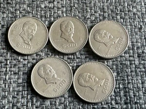 Lot Of 5 1987-89 Mexico $500 Pesos Coin Madero Copper-Nickel  Circulated - Picture 1 of 2