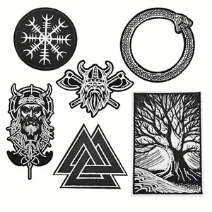 Norse Celtic Runes Symbols Patches Embroider Cloth Badge Applique Iron Sew On A - Picture 1 of 9