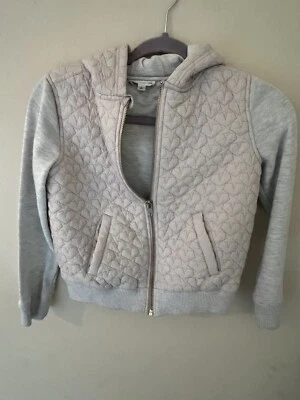 Tucker + Tate Girls Sudadera con Capucha Puffer Chaqueta Talla 8 Estrellas Rubor Rosa Gris Foto 1 de 3