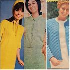 1960s Sweater Dress Diamond Bedspread Toy  Pins Needles Knitting Crochet Pattern
