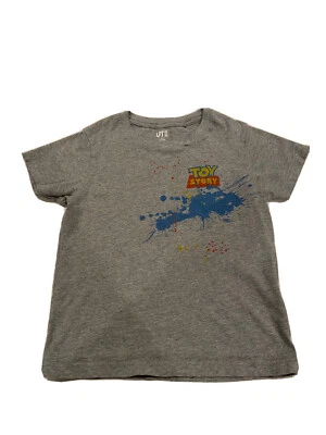 UT 优衣库迪士尼皮克斯玩具总动员 T 恤 100% 棉灰色男孩尺寸 3-4 GUC — 第 1/4 张图片