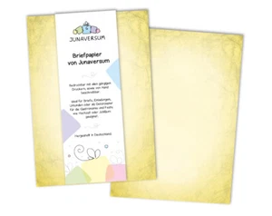 Briefpapier gelb Briefbogen Motivpapier für Einladungen Hochzeit Geburtstag - Bild 1 von 4
