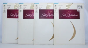 4 Vintage Hanes Silk Reflections Pantyhose Silky Sheer 717 AB Pearl ControlTop - Picture 1 of 9