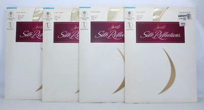 4 pantimedias vintage Hanes Silk Reflections sedosas transparentes 717 AB Pearl Control Top Foto 1 de 4