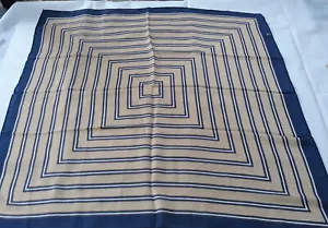 Polyester Damen Schal 27,5" x 27,5" dunkel blau weiß gold offenes Paket mit Etikett - Bild 1 von 12