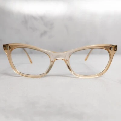 Monturas de gafas transparentes vintage Simonottica transparente desnudo melocotón ojo de gato Foto 1 de 4