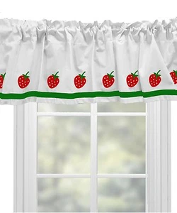 Strawberry Stawberries Fruit Window Valance choice of colors  - Picture 1 of 10